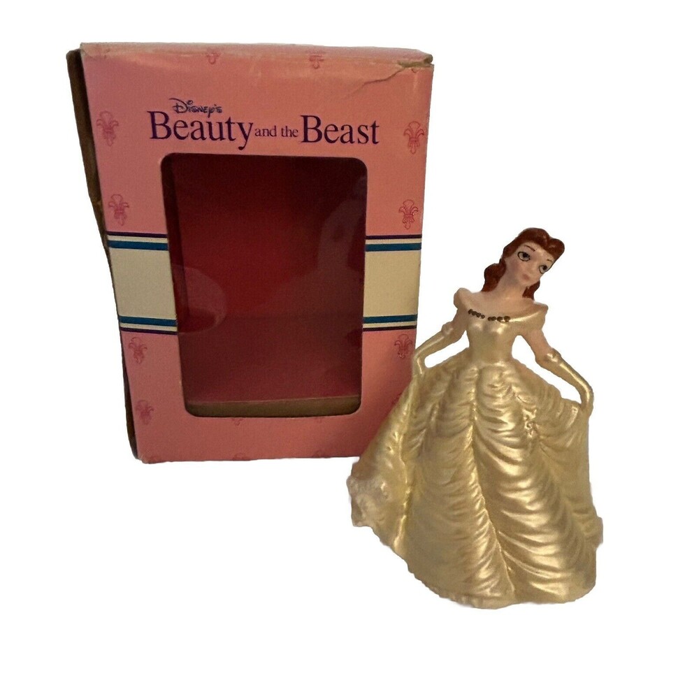 Disney Belle Figure Beauty and the Beast Ceramic Schmid 4" with Box NOT MUSICAL